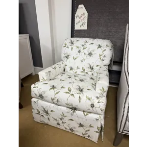 Green Floral Tight Back Chair