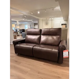 Dark Brown Leather Power Reclining Loveseat