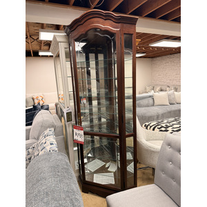 Traditional Cherry Corner Curio Cabinet - 2 Available