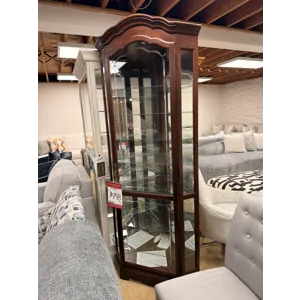 Traditional Cherry Corner Curio Cabinet - 2 Available