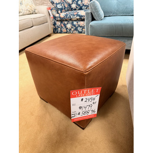 Square Leather Footstool