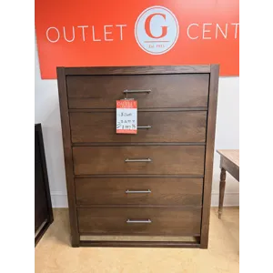 Modern Dark Wood 5 Drawer Dresser
