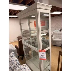 Rustic White Curio Cabinet