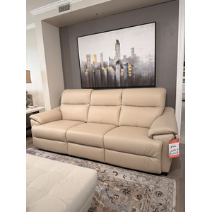 Modern Tan Power Reclining Sofa