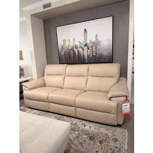 Modern Tan Power Reclining Sofa