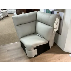 Light Grey Leather Corner Wedge