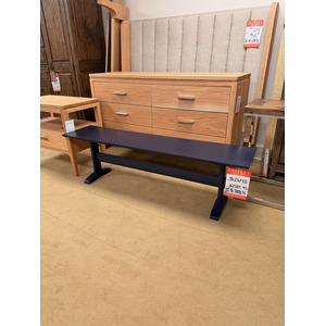 Navy Blue Painted Wood Bench