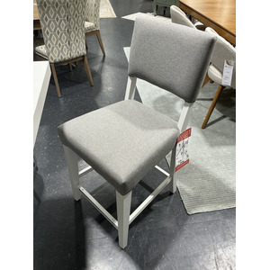 Grey and White Upholstered Counter Stool