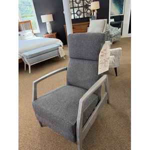 Grey Mid-Century Modern Push Back Recliner