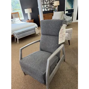 Grey Mid-Century Modern Push Back Recliner