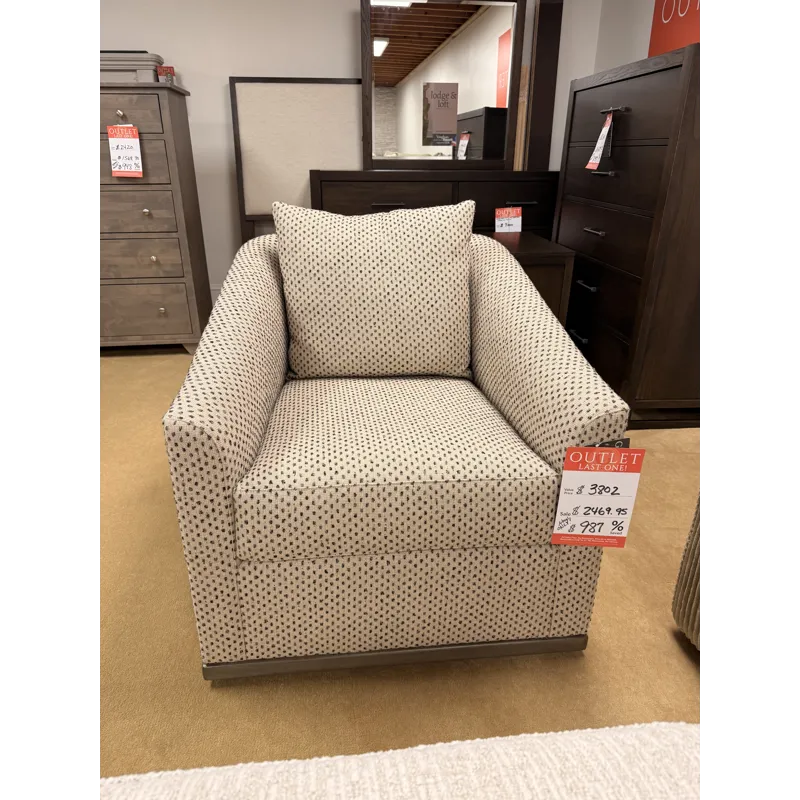 Patterned Upholstered Swivel Chair