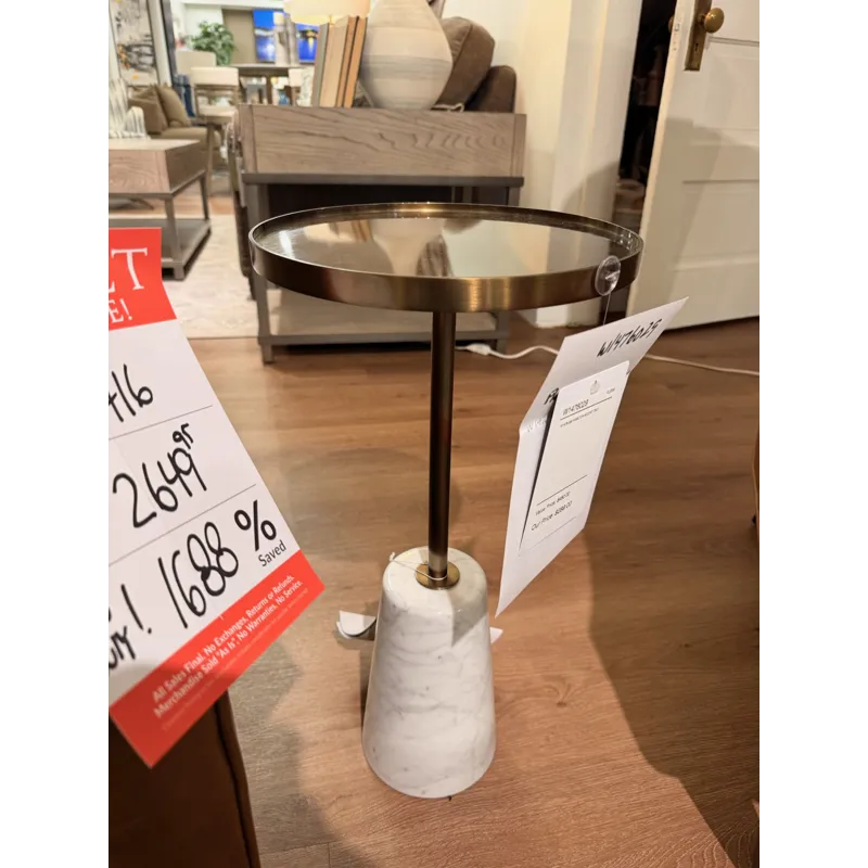 Marble and Gold Round Drink Table