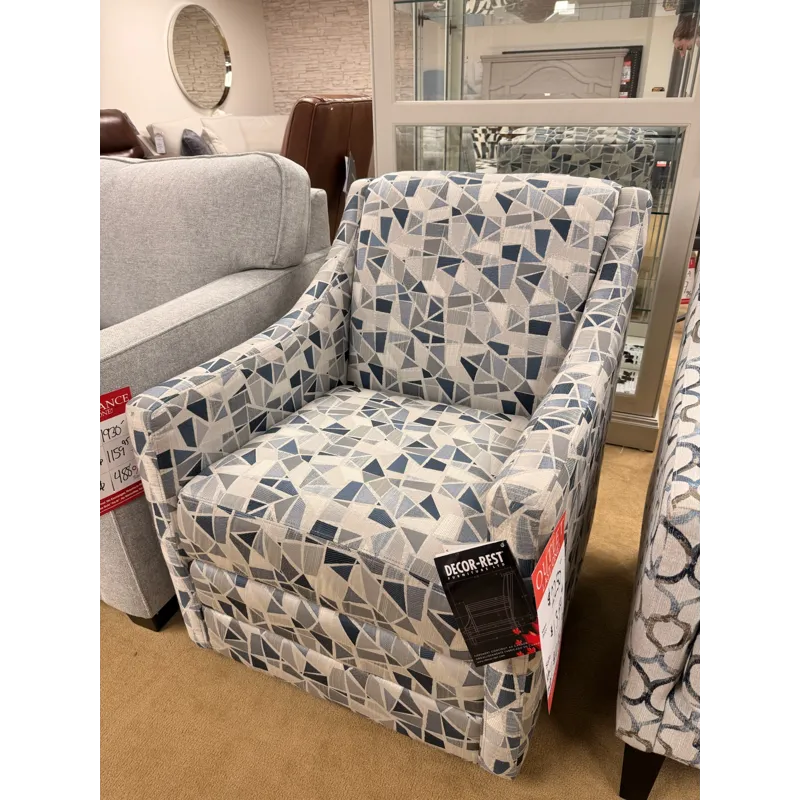 Blue Geometric Stationary Chair