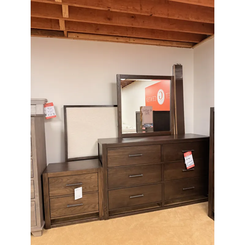 Modern 4pc Wood and Upholstered Bedroom Set
