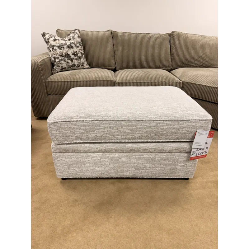 Cream Upholstered Rectangle Medium Ottoman