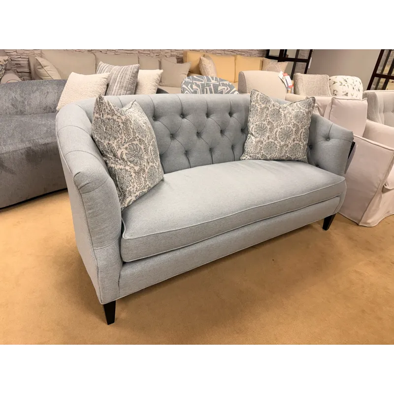 Light Blue Tufted Settee