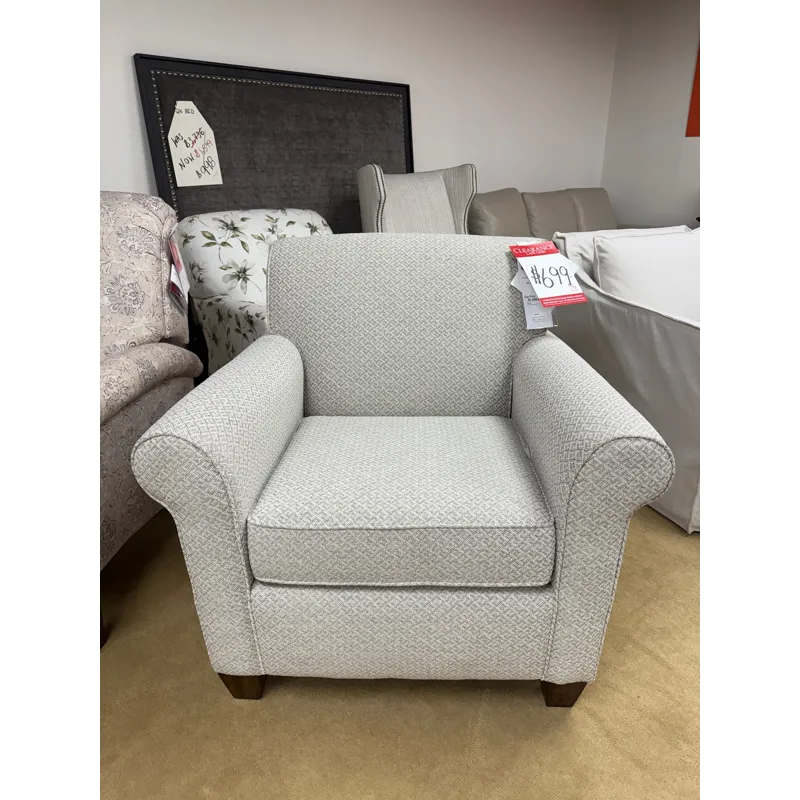 Transitional Grey Patterned Stationary Chair