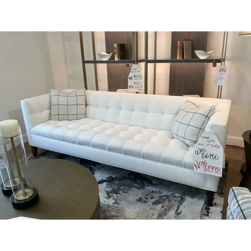 Tufted Off White Formal Sofa