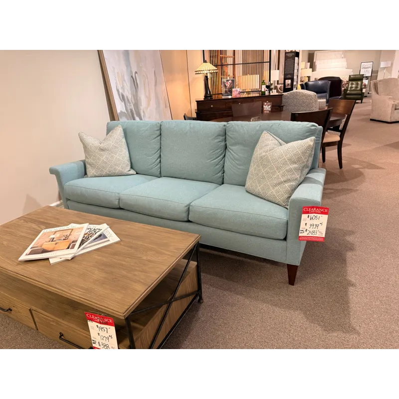 Teal High Leg Modern Arm Sofa
