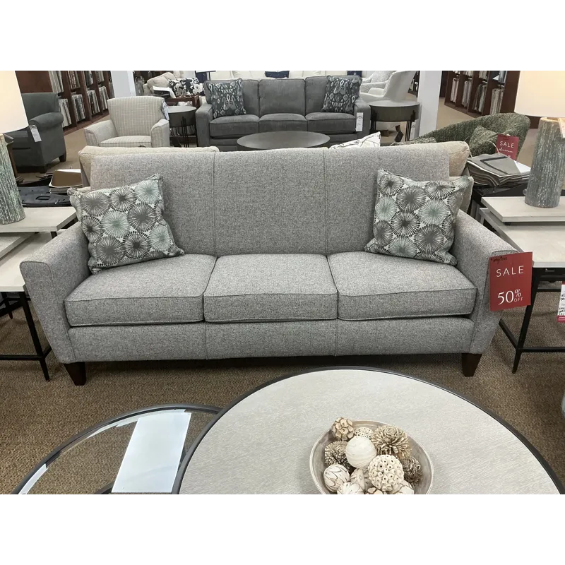 Transitional Tight Back Grey Sofa