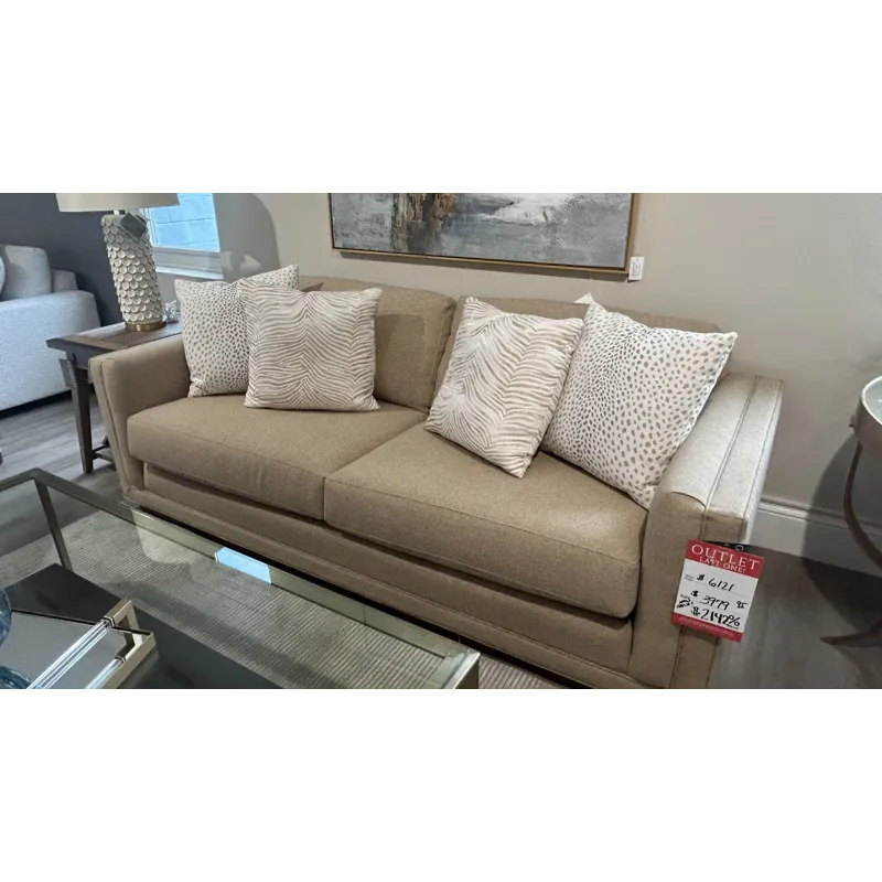 BEIGE SOFA W/4 PILLOWS