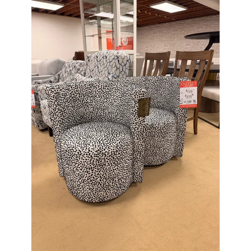 Modern Polka Dot Accent Dining Chairs - 2 Available - Sold Seperately