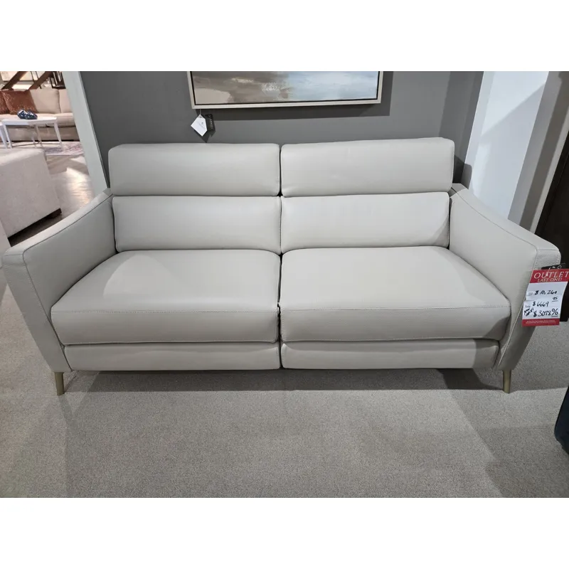 LIGHT GRAY LEATHER PW SOFA