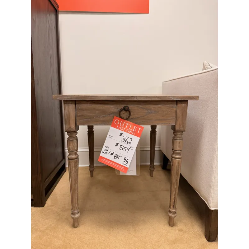 Rustic Square Wood End Table