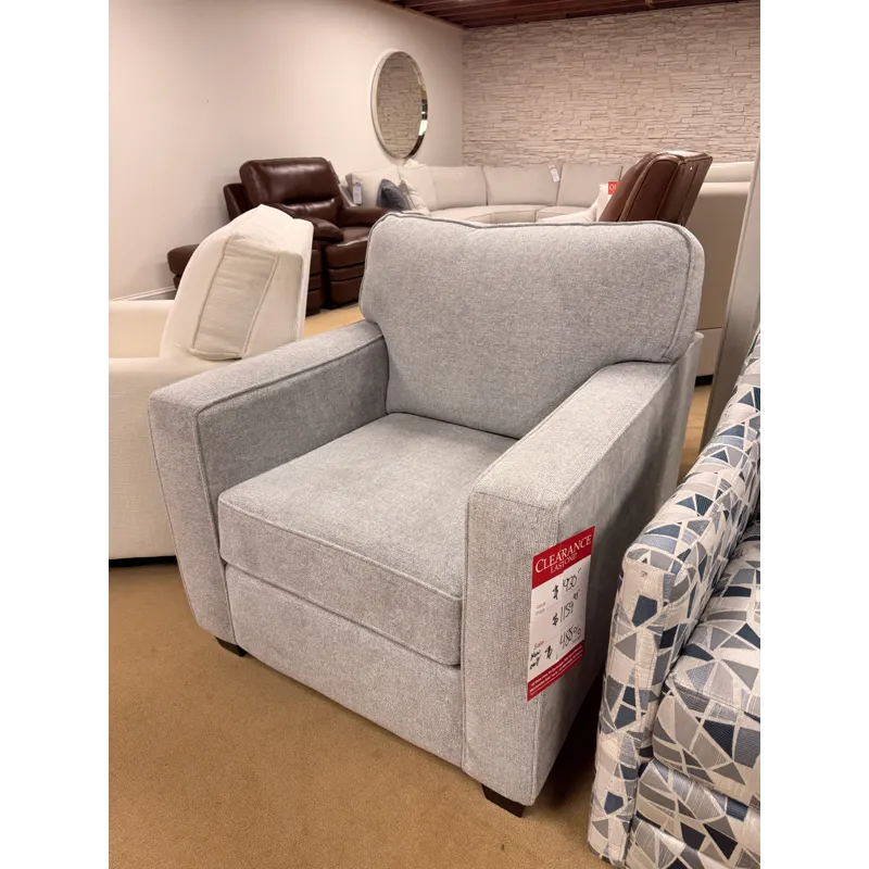 Modern Gray Square Arm Stationary Chair