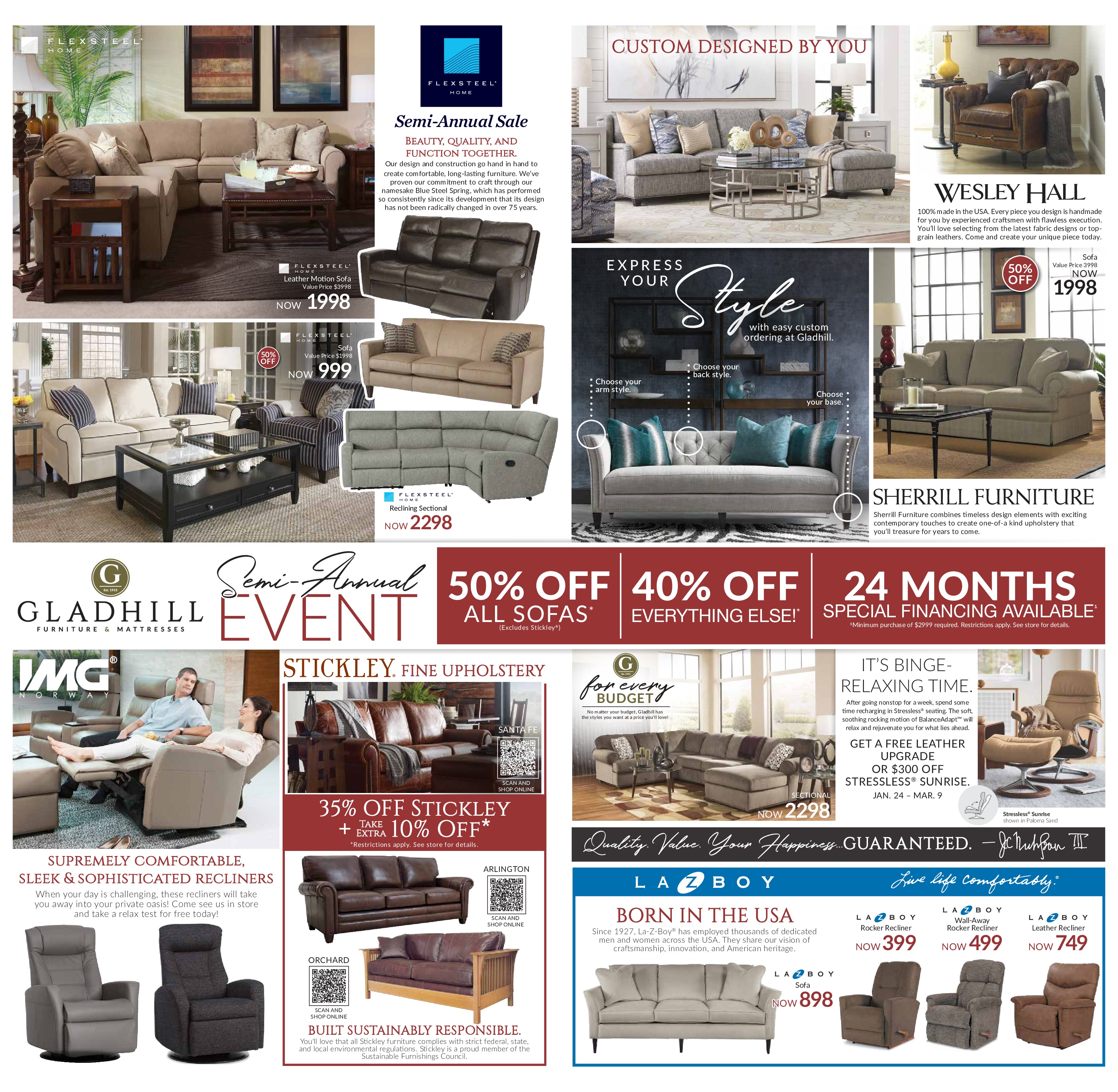 Half Off All Sofas | Gladhill Furniture