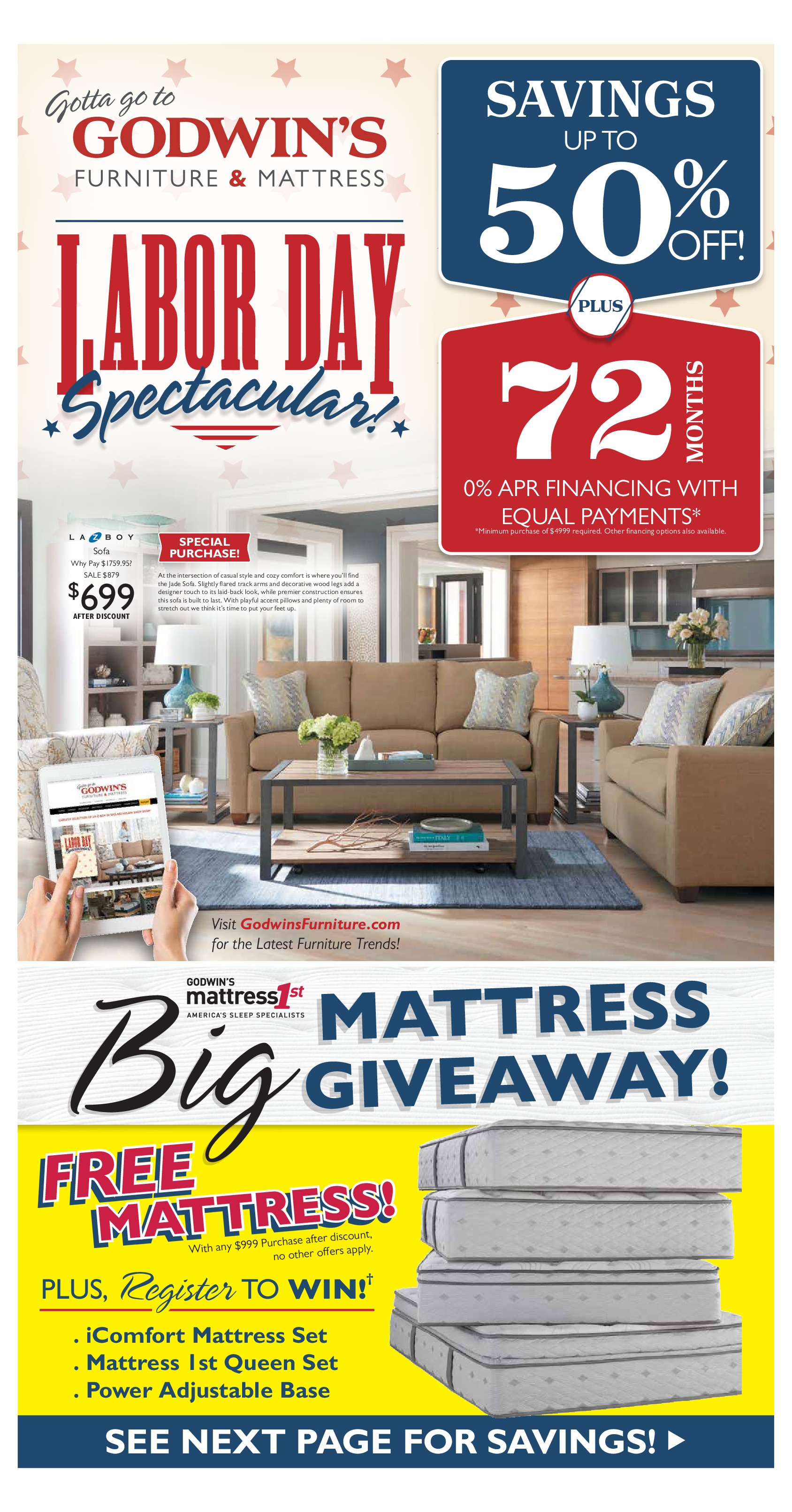 Labor Day Spectacular Godwin's Furniture & Mattress