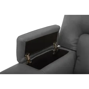 Hudson Leather Power Reclining Console Loveseat