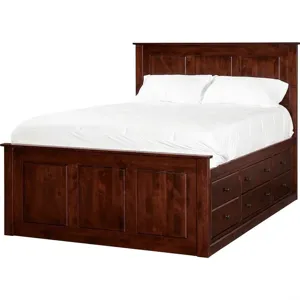 Shaker Chest Bed - Tall 6- Drawer / 3-Drawer Pedestal & Raised Panel HB / FB
