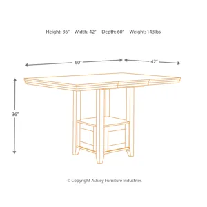 Ralene Counter Height Dining Table and 6 Barstools