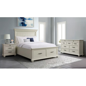 Slater 3 PC King Bedroom Set in Antique White