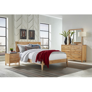 2 West 3 PC Queen Open Panel Platform Bedroom Set - Natural