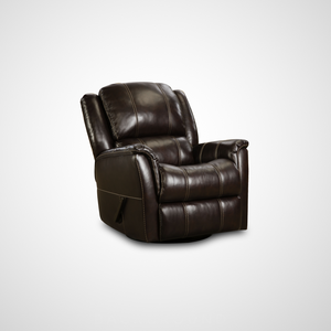 Mercury Swivel Leather Recliner - Walnut