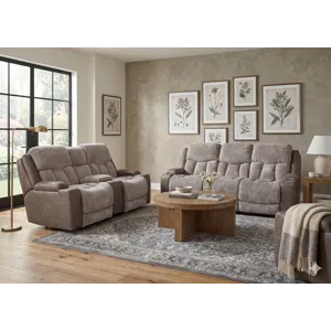 Denali Power Reclining Console Loveseat w/ Power Headrest - Boswell Dove