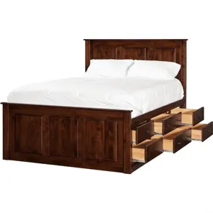 Shaker Chest Bed - Tall 6- Drawer / 3-Drawer Pedestal & Raised Panel HB / FB