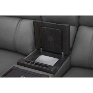 Hudson Leather Power Reclining Console Loveseat