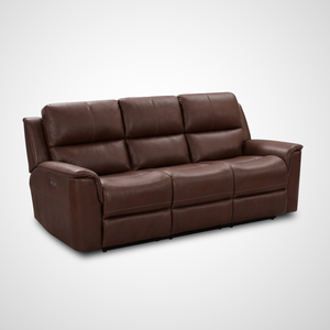 Dakota Triple Power Reclining Sofa - Chestnut