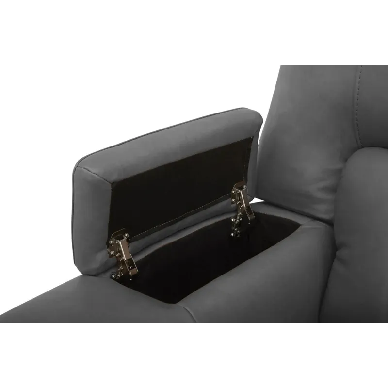 Hudson Leather Power Reclining Console Loveseat