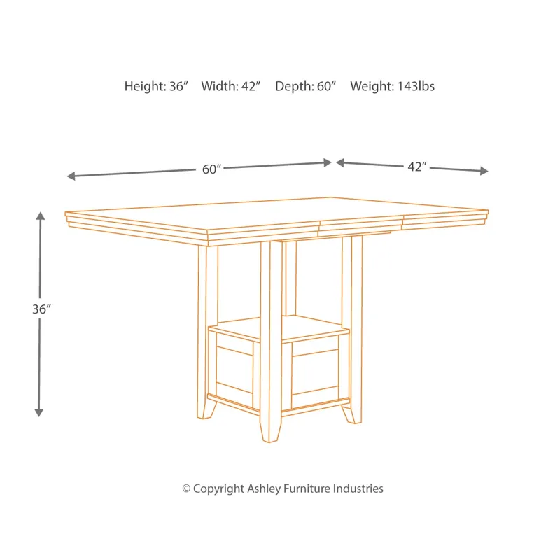 Ralene Counter Height Dining Table and 6 Barstools