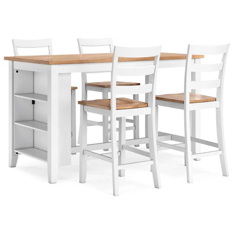 Gesthaven Counter Height Dining Table and 4 Barstools