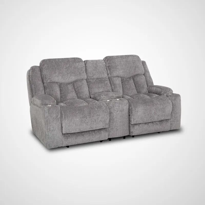 Denali Power Reclining Console Loveseat w/ Power Headrest