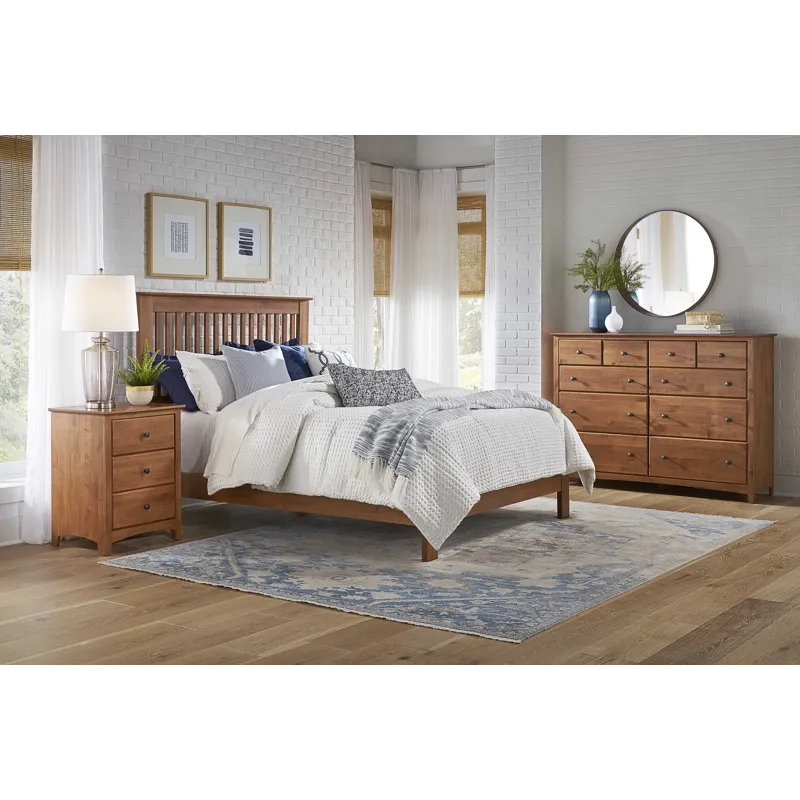 Shaker Queen Slat Bed - Low Footboard