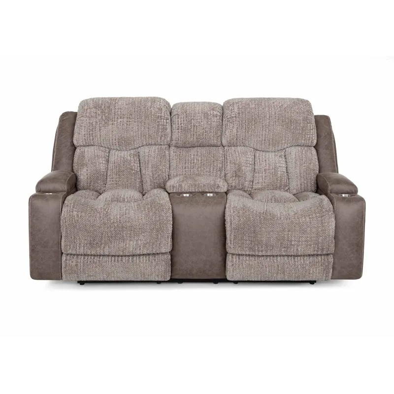 Denali Power Reclining Console Loveseat w/ Power Headrest - Boswell Dove