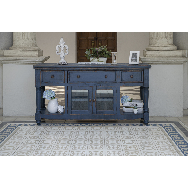 Aruba Dark Blue 70" TV Stand 381922 by International Furniture Direct