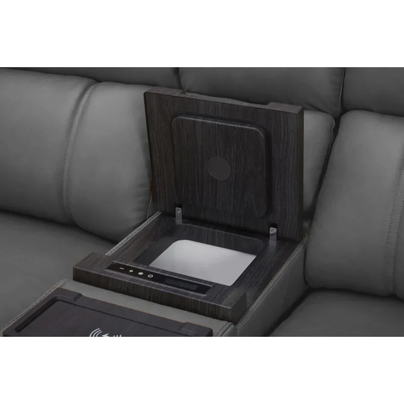 Hudson Leather Power Reclining Console Loveseat