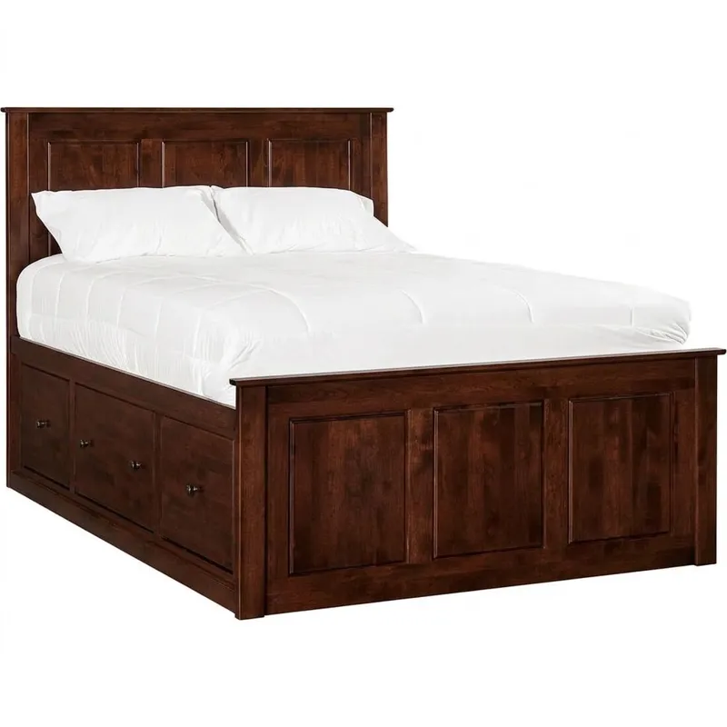 Shaker Chest Bed - Tall 6- Drawer / 3-Drawer Pedestal & Raised Panel HB / FB